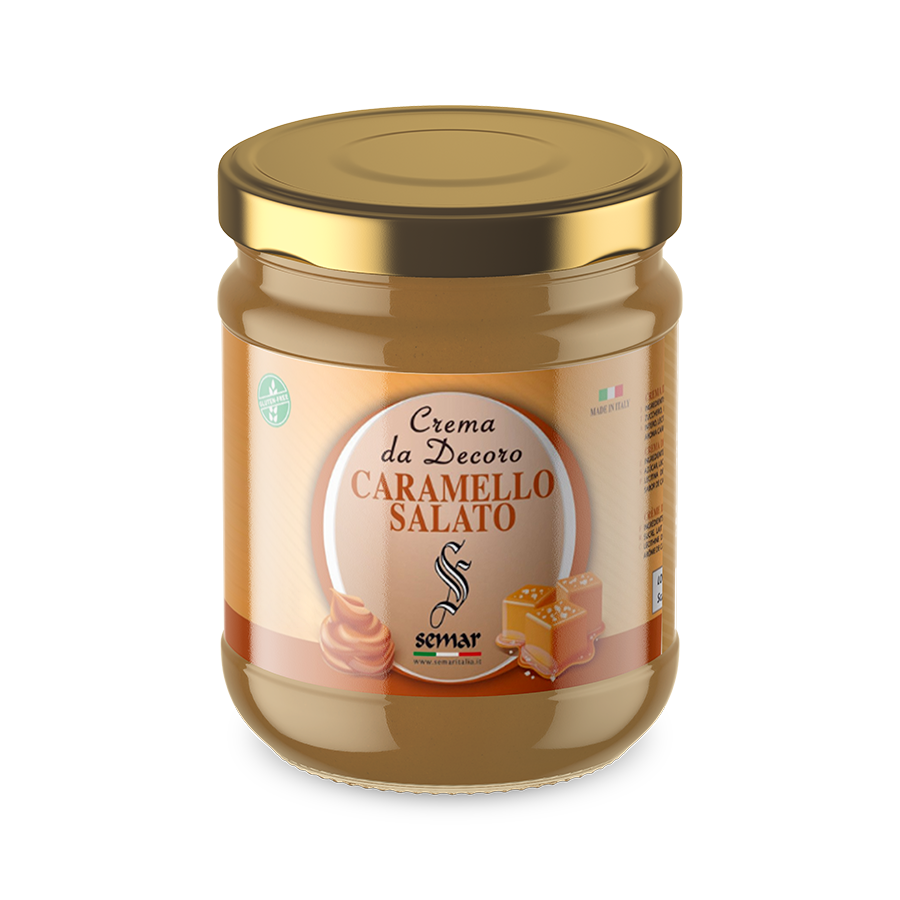 Crema spalmabile al gusto di Caramello Salato & Crumbe di caramello da 200gr ( Gluten Free)