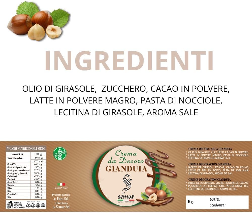 Chocolat à la noisette pour fourrer ou décorer – 1 kg