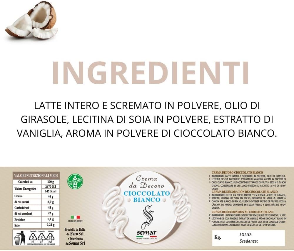 Crema spalmabile Bianca da 200gr  ( GlutenFree )